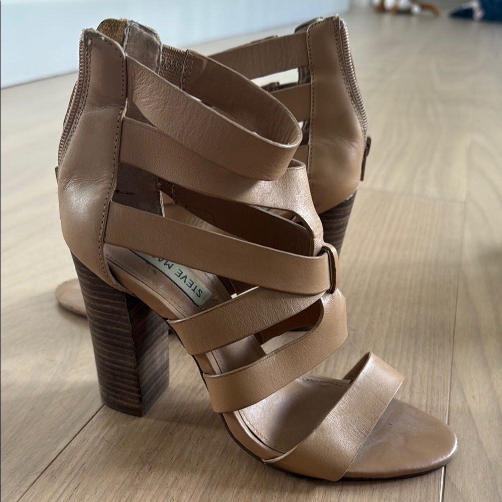 Steve Madden Tan Strappy Heeled Sandals